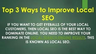 top 3 ways to improve local seo