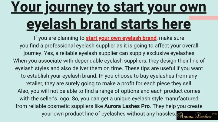 your journey to start your own eyelash brand