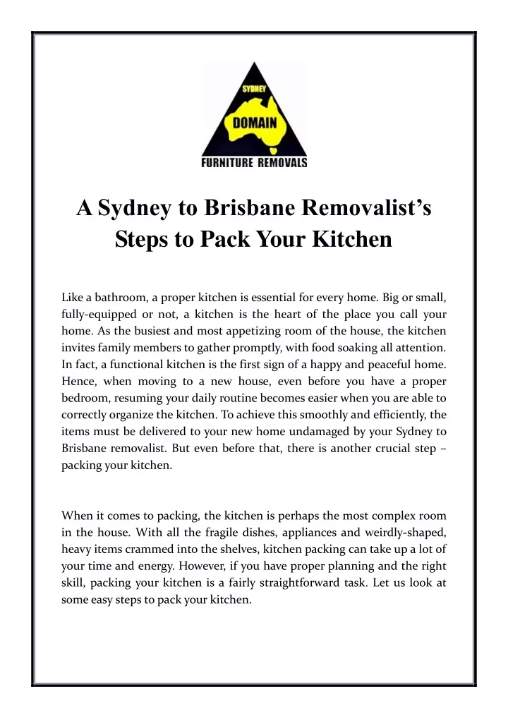 a sydney to brisbane removalist s steps to pack