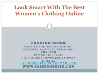Look Smart With The Best Women’s Clothing Online