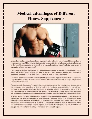 medical advantages of different fitness