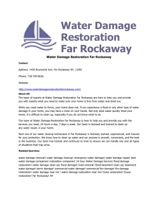 Water Damage Restoration IN Rockaway