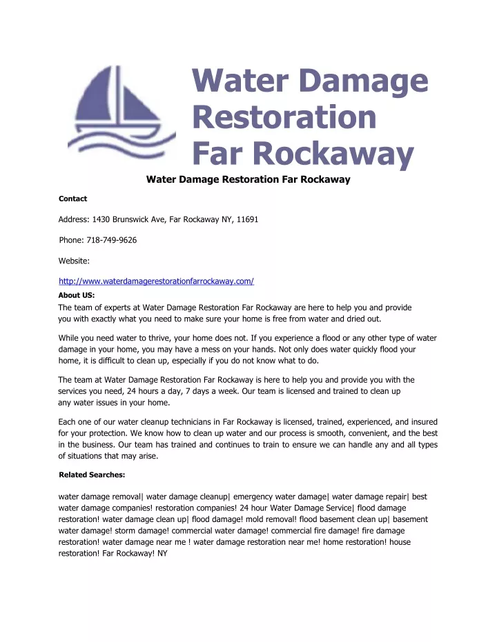 water damage restoration far rockaway