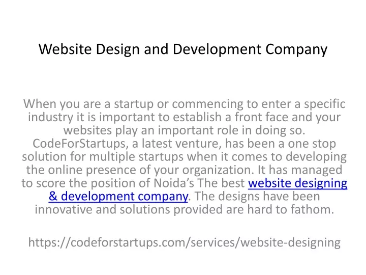 website design and development company