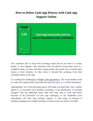 How to Delete Cash App History with Cash App Support Online