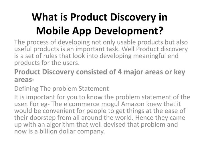 what is product discovery in mobile app development