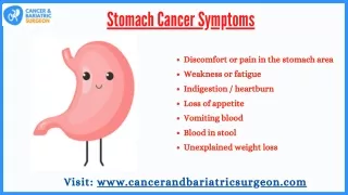 Symptoms of Stomach Cancer, Cancer Surgeon Near Me in Bangalore