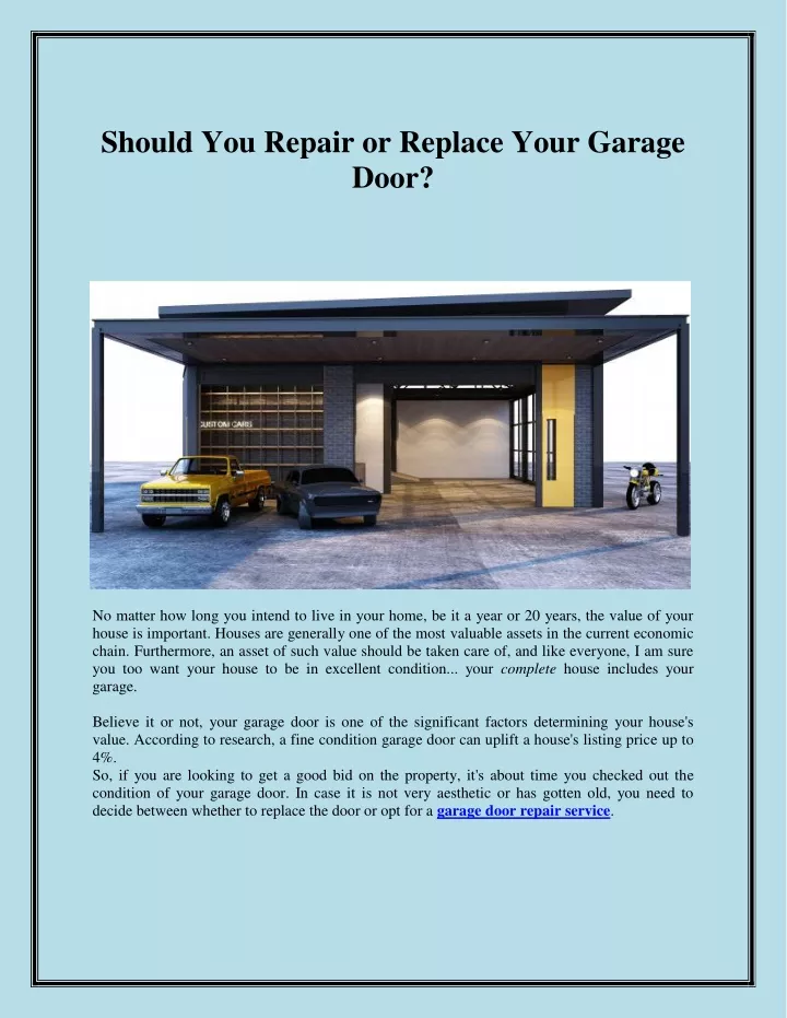 should you repair or replace your garage door