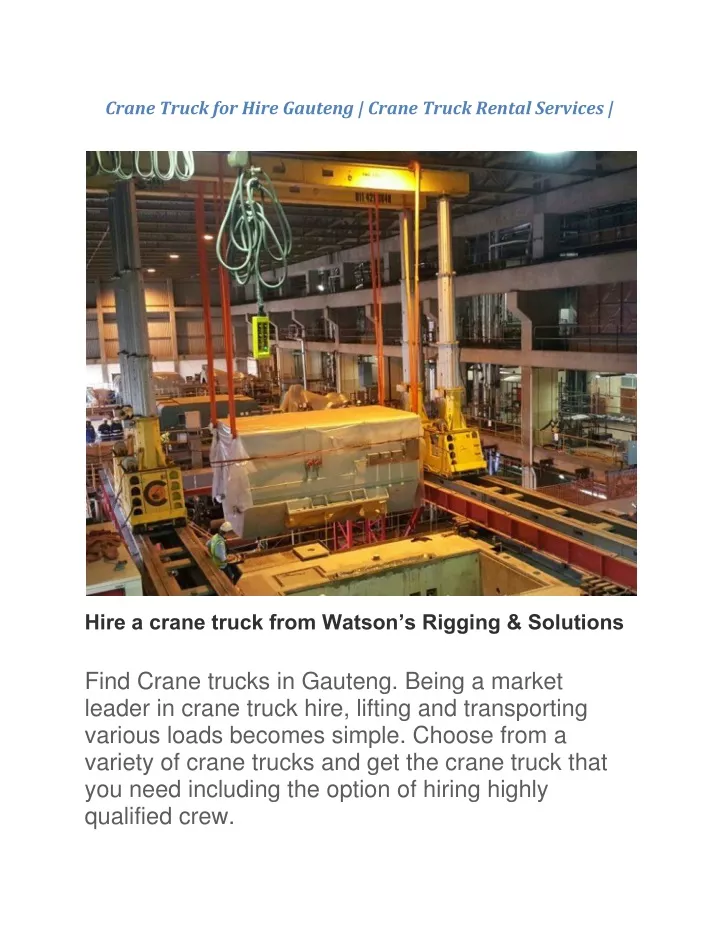 crane truck for hire gauteng crane truck rental