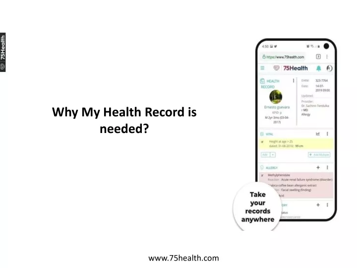 why my health record is needed