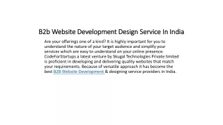 b2b website development design service in india