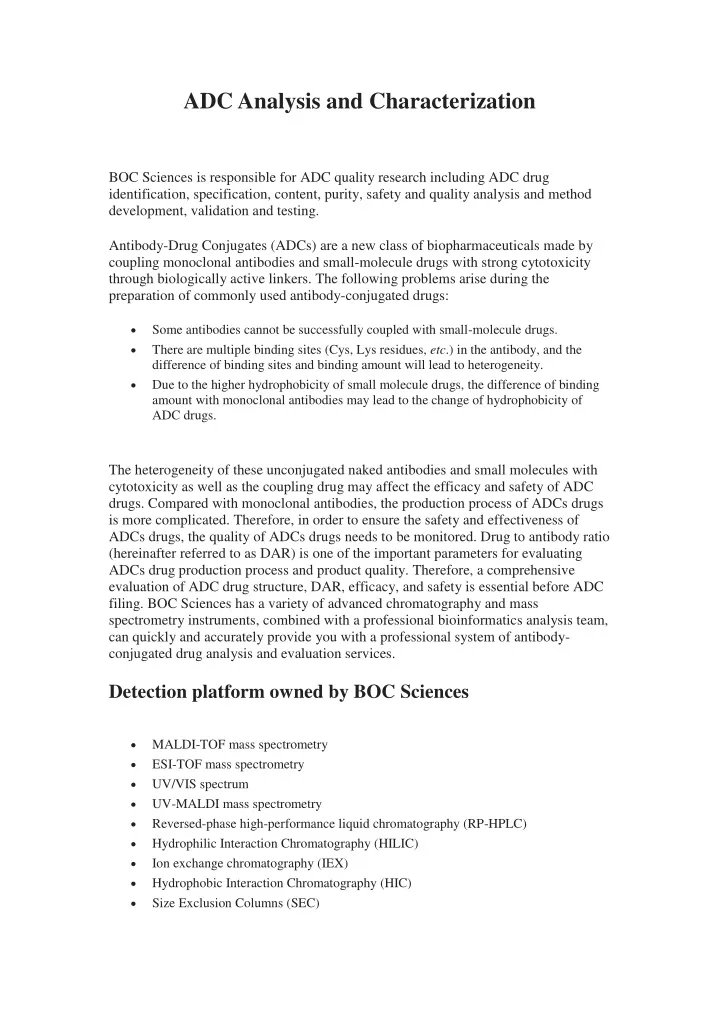 adc analysis and characterization