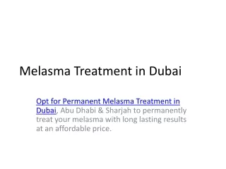 melasma treatment in dubai