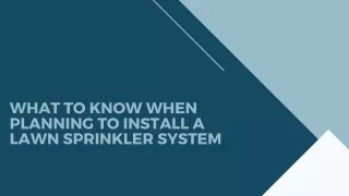 what to know when planning to install a lawn