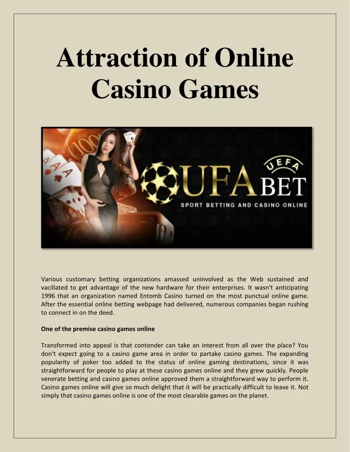 attraction of online casino games