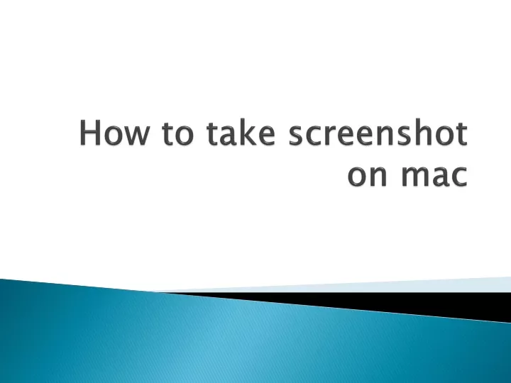 how to take screenshot on mac