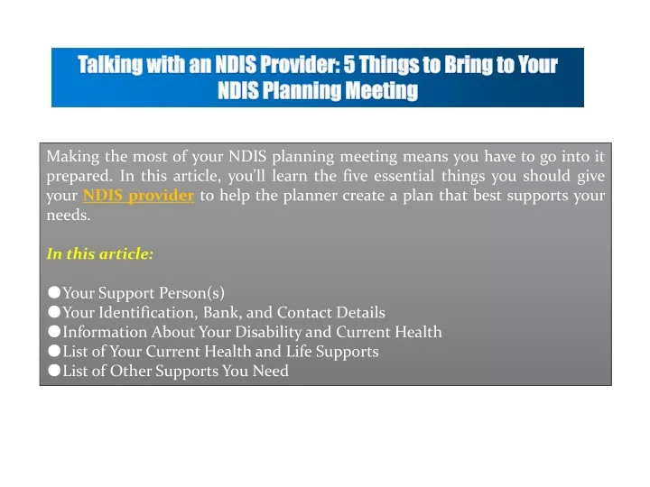 talking with an ndis provider 5 things to bring