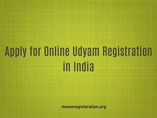 Apply for Online Udyam Registration in India