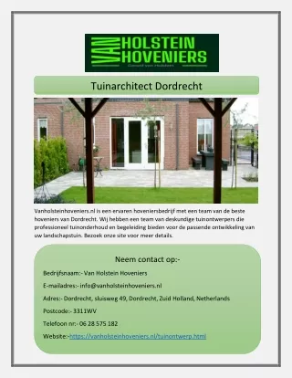 Tuinarchitect Dordrecht