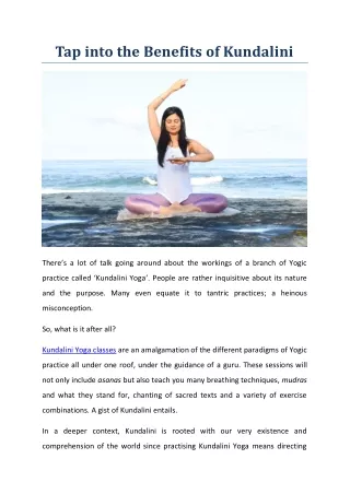 tap into the benefits of kundalini