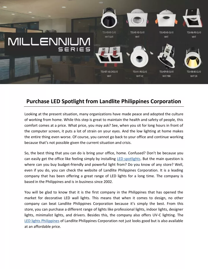 purchase led spotlight from landlite philippines