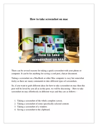 How to take screenshot on mac