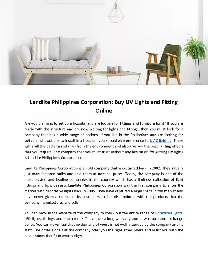 landlite philippines corporation buy uv lights