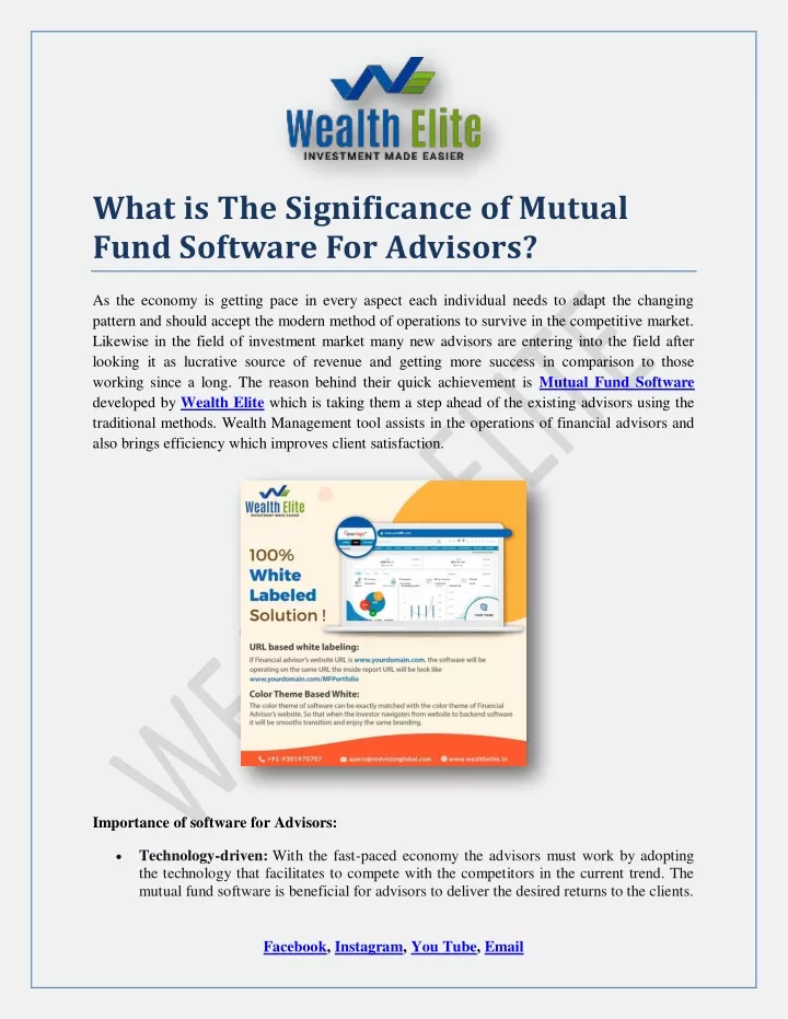 what is the significance of mutual fund software