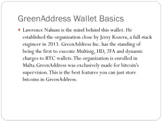 greenaddress wallet basics