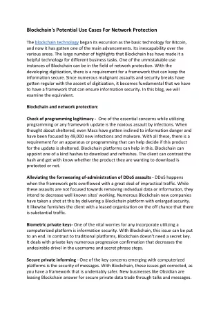 blockchain s potential use cases for network