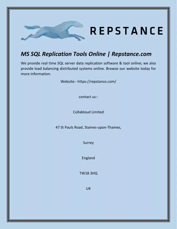 ms sql replication tools online repstance com