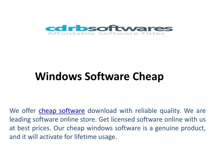 windows software cheap