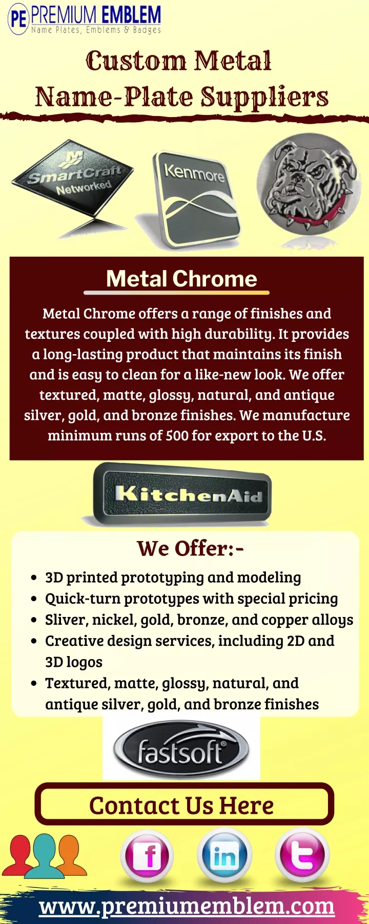 custom metal name plate suppliers