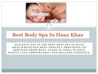 Body to Body Massage in Hauz Khas