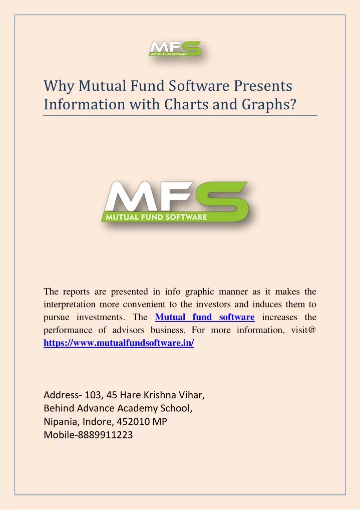 why mutual fund software presents information