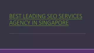 Leading SEO Services for Digital Marketing in Singapore