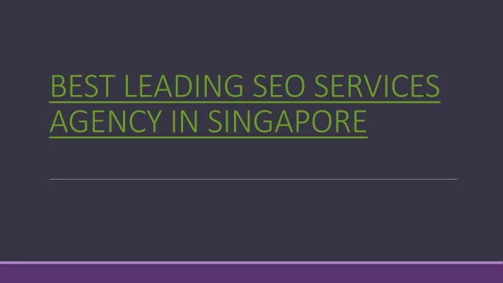 best leading seo services agency in singapore