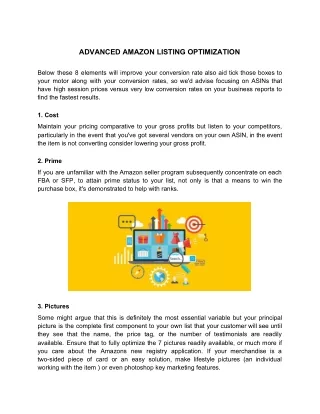 advanced amazon listing optimization