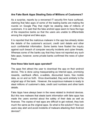 are fake bank apps stealing data of millions