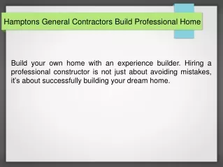 hamptons general contractors build professional home