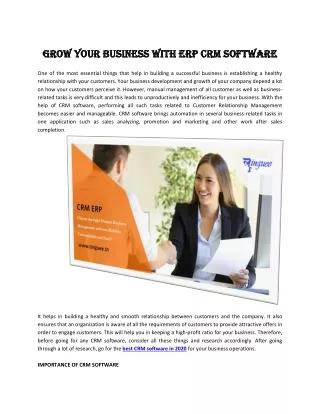 Grow Your Business with ERP CRM Software