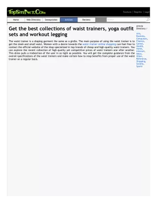 Get the best collections of waist trainers, yoga outfit sets and workout legging