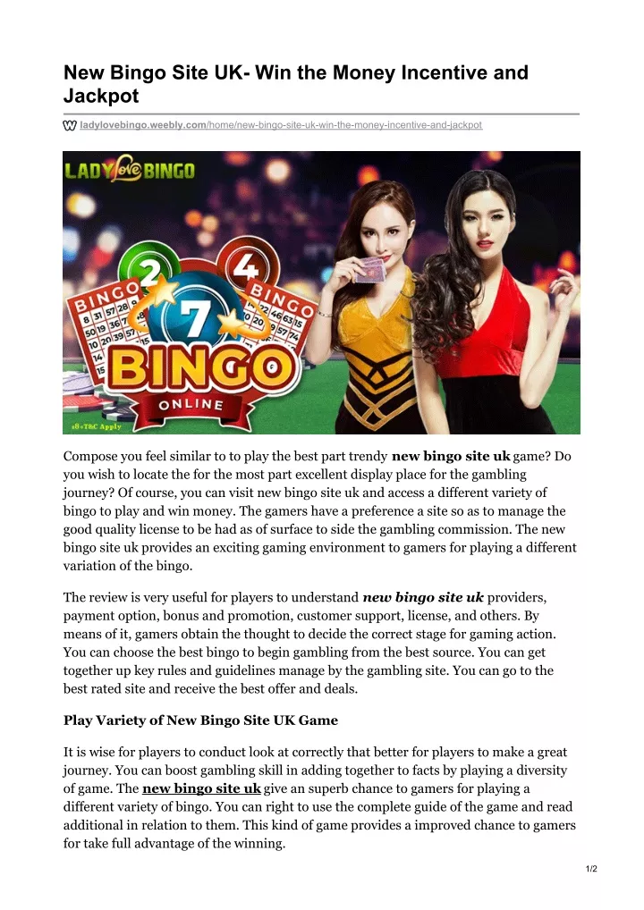 new bingo site uk win the money incentive
