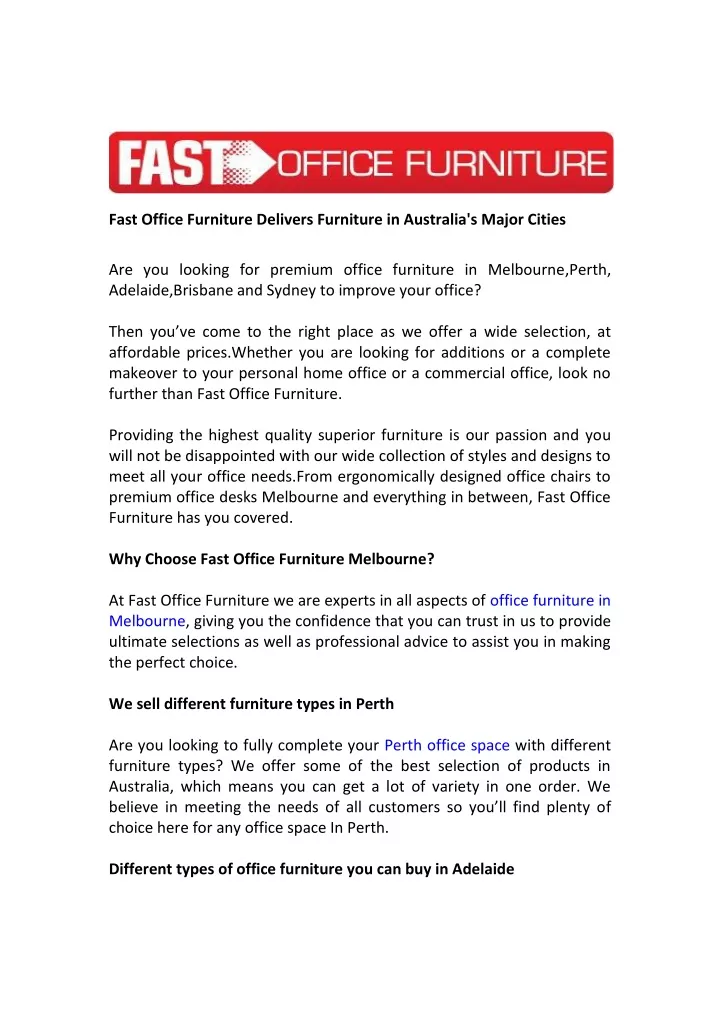 fast office furniture delivers furniture