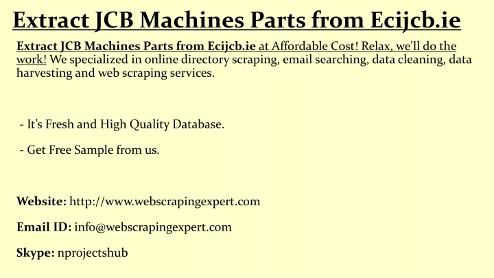 extract jcb machines parts from ecijcb ie