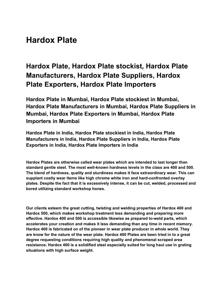 hardox plate