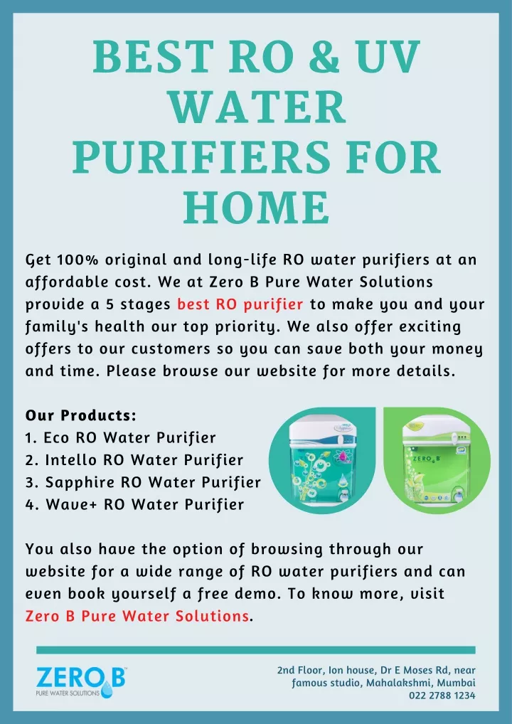 best ro uv water purifiers for home