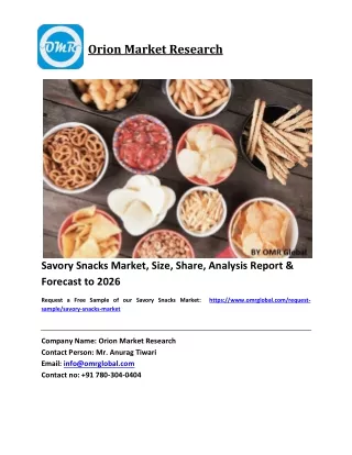 Savory Snacks Market Size, Industry Trends, Share and Forecast 2020-2026