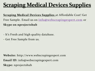 scraping medical devices supplies