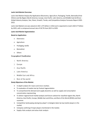 lactic acid market overview
